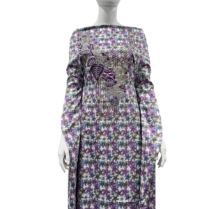 Baby Silk Print Mukhawar | Harir Silk Kandura | Elegant Emirati Luxury Wear