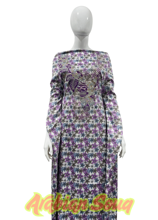 Baby Silk Print Mukhawar | Harir Silk Kandura | Elegant Emirati Luxury Wear